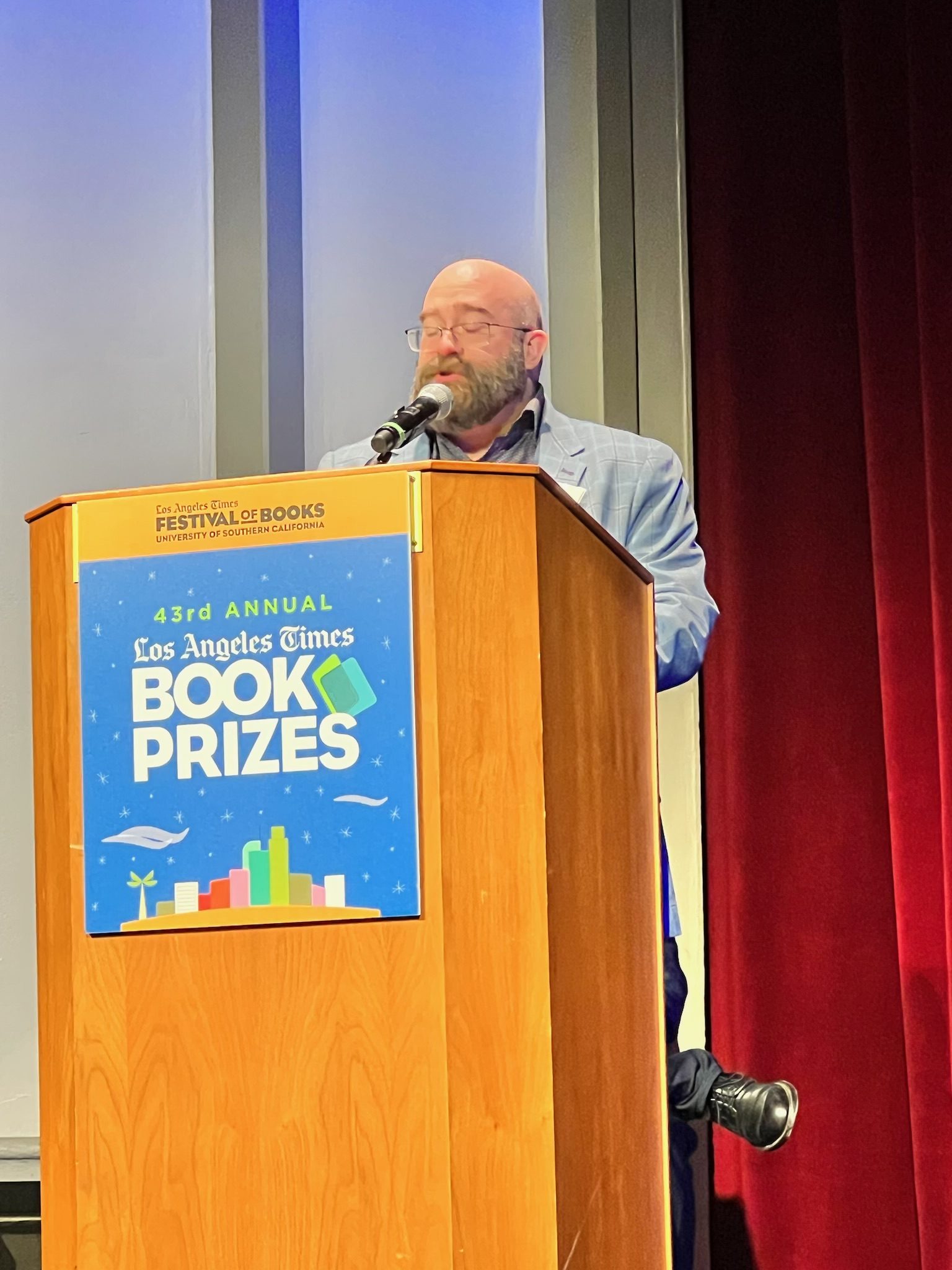 Peter Coyl speaking at the Los Angeles Times Festival of Books